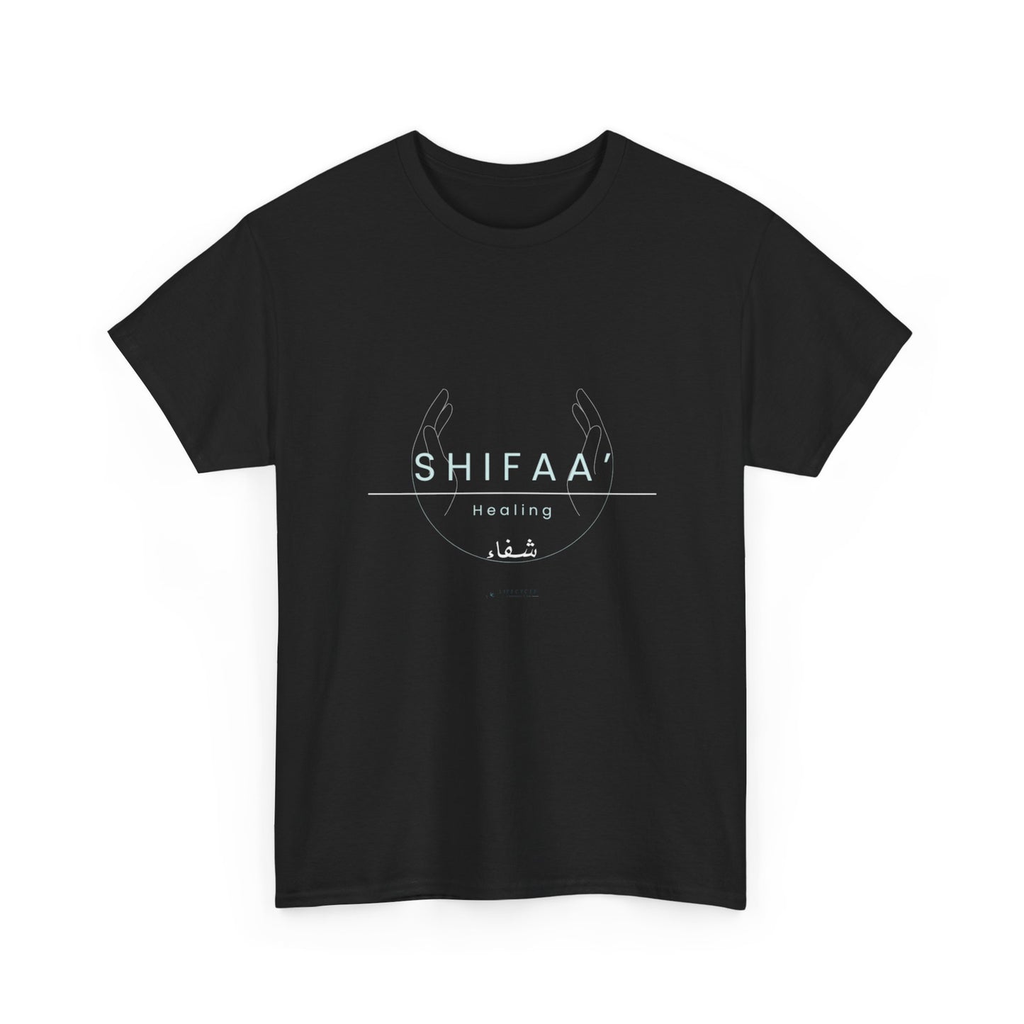 Healing T‑Shirt – Modern Arabic 'Shifaa' Graphic Tee